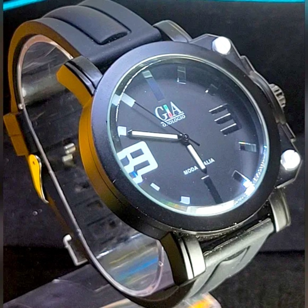 G|A Orologio monaco Black Men's Watch Brand New !!!!